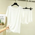 thumbnail image 2 of Diufon Womens Loungewear Sets Round Neck Short Sleeve Tees Elastic Waist Shorts Pajama Sets, 2 of 5