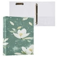 thumbnail image 3 of Watercolor Magnolias 12.4x10.6in PVC Round Ring Binders, 2-Pack, D-Ring 3-Hole, Metal Clip, 3 of 10