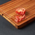 thumbnail image 5 of Tabla De Cortar De Madera De Bambú Para Cocina, Tabla De Charcutería De Queso Con Bloque De Carnicero De 1 "De Espesor, Con Asas Laterales Y Ranuras Para Jugo, 16X11", 5 of 5
