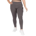 thumbnail image 2 of Yelete Women's High Waist Mesh Leggings with Moto Pockets, Charcoal XL, 2 of 4