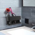 thumbnail image 3 of Organizador de herramientas para el cabello de metal negro moderno montado en la pared con 3 ranuras, soporte para accesorios de estilo de salón para secador de pelo, alisador y rizador, 3 of 7