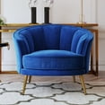 Modern Velvet Accent Barrel Chair Leisure Accent Chair Living Room 