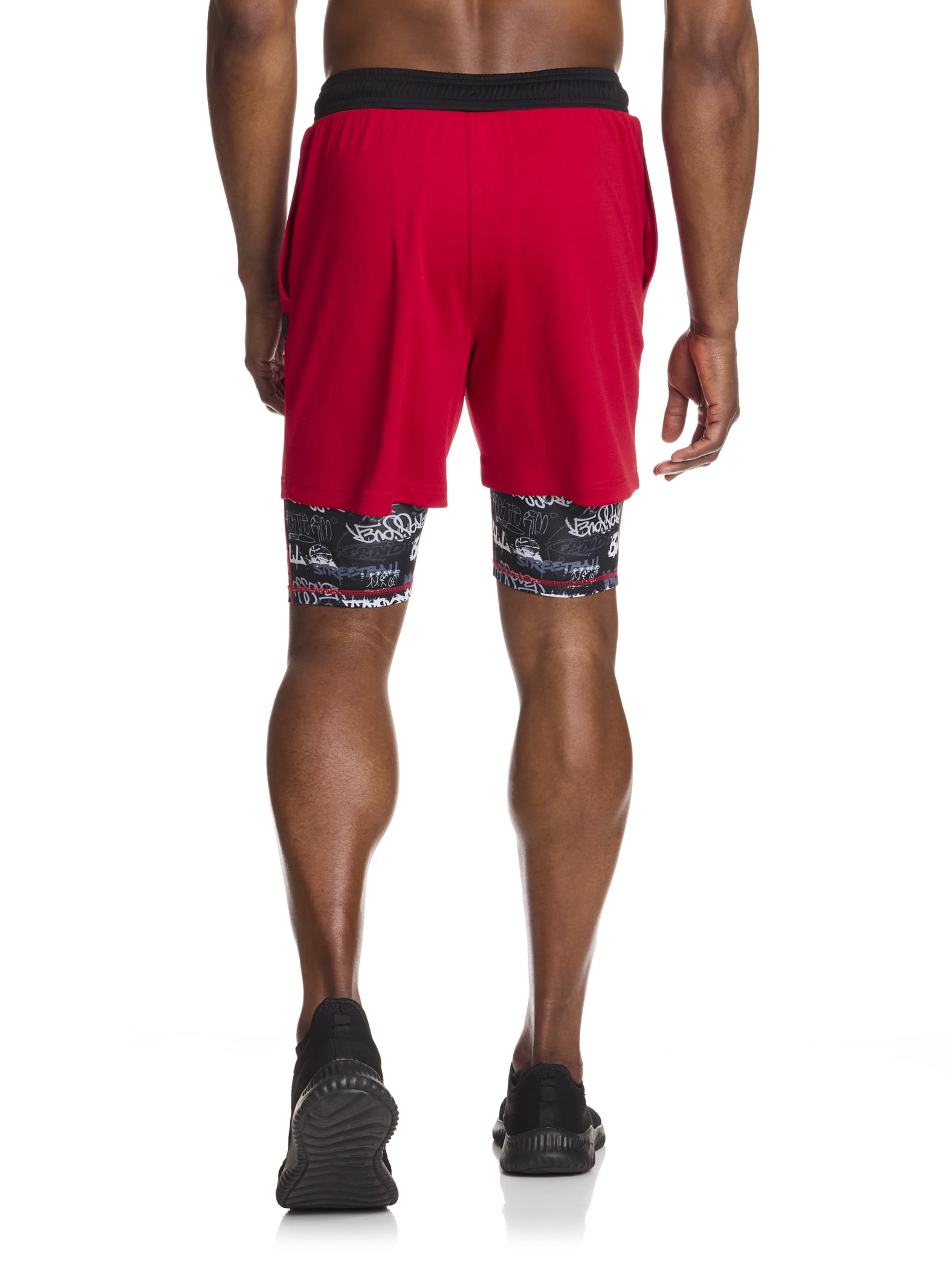 AND1 Men's and Big Men's Compression 2-IN-1 Active Short , 7" Inseam, up to Sizes 3XL