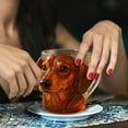 thumbnail image 2 of Glass&Bottle Home Drinking Glass with Dog Face Design - Unique Clear Glass Cup for Living Room Kitchen Decorative Drinking 12x8cm, 2 of 5
