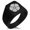 Black, variant on Stainless Steel Akechi Samurai Crest Needle Stripe Pattern Biker Style Polished Ring
