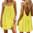 thumbnail image 2 of Hduncf Backless Cami Dress for Women Fashion Open Back House Lounge Loose Dresses Spaghetti Strap Summer Beach Flowy Sundress Yellow XXXL, 2 of 7