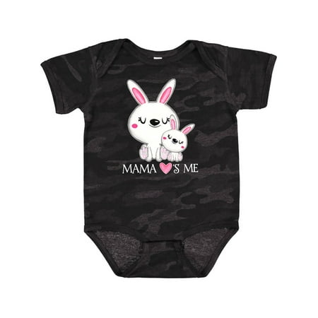 

Inktastic Mama Loves Me- Bunny Family Gift Baby Boy or Baby Girl Bodysuit