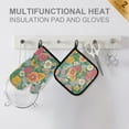 thumbnail image 4 of Yayeee Oven Mitts and Pot Holder Set of 4 Heat Resistant Kitchen Gloves Baking Hot Pad, Floral Pattern, 4 of 5
