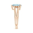 thumbnail image 3 of ANGARA Natural Pear 1.6 ct Aquamarine Ring with Triple Diamond Accents in 14K Rose Gold for Women (Size-10x7mm) | March Birthstone, Anniversary, Jewelry Gift for Women | Natural Aquamarine Ring, 3 of 10