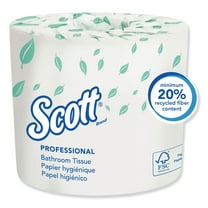 Scott Essential Toilet Tissue, Standard Size Cored Roll, 2-Ply, 550 Sheets per Roll, 4 Inch x 4.1 Inch Sheets, White, 80 Count
