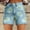Light Blue, variant on Women's Shorts Womens Casual High Waist Denim Shorts Relaxed Fit Artretro Printed Floral Shorts With Pockets,Gray Women's Shorts M