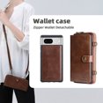 thumbnail image 2 of Allytechgroup Google Pixel 8 Wallet Case, PU Leather 13 Cards Holder Large Space Zipper Pocket Detachable Back Cover Shoulder Strap Lanyard Shockproof Phone Case for Google Pixel 8, Brown, 2 of 8