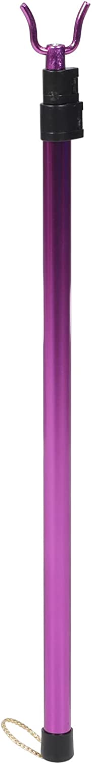 Cabilock Telescopic Clothing Pole - Adjustable Aluminum Alloy Clothes Reacher With Hook - Golden Lightweight Pole For Balconies & Closets