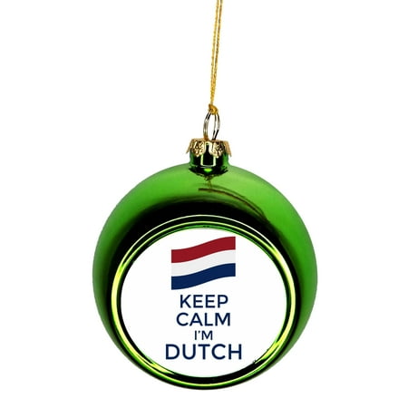 Keep Calm I M Dutch Flag Netherlands Ornaments Green Bauble