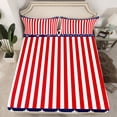 thumbnail image 2 of Homewish Red Blue Stripes Line Full Size Sheets for Kids, Cartoon Stars Print Bed Sheets, American Flag Sheet Sets, Microfiber Bedroom Decor, 4 Pieces, 2 of 7