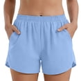 thumbnail image 5 of Vhkiploz High Waisted Athletic Shorts For Women'S Plus Size Running Yoga Shorts With Pockets Solid Summer Beach Shorts S-3XL, 5 of 8