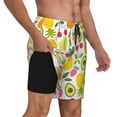 thumbnail image 2 of Balery Avocado And Pineapple Mens Swim Trunks Swim Shorts for Men Quick Dry Inseam Beach Shorts with Compression Liner Pocket-X-Large, 2 of 9