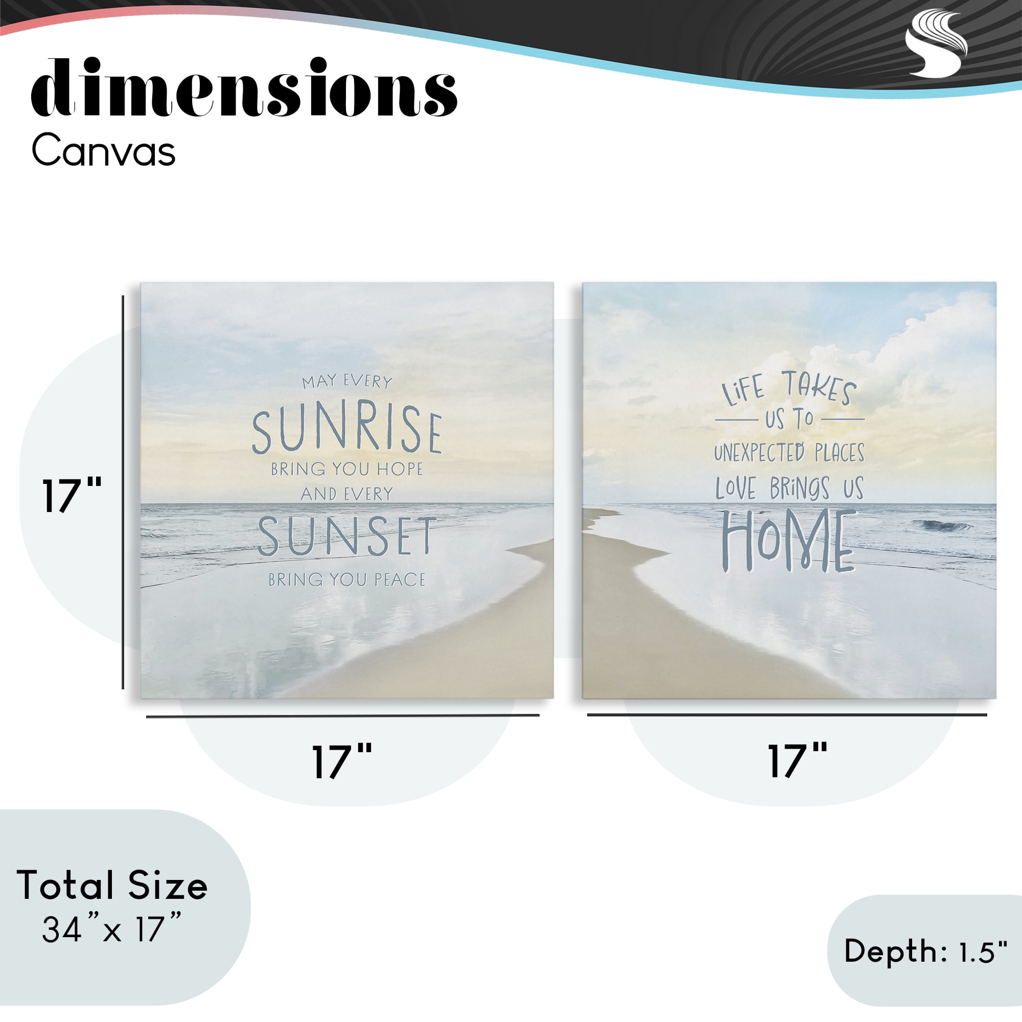 Stupell Industries Beautiful Beach Inspirations 2 Piece Canvas Wall Art Set, design by Natalie Carpentieri