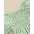 thumbnail image 6 of Musuos Baby Girl Cute Romper 0-24 Months Casual Short Puff Sleeve Floral Print Bodysuit Newborn Playsuit, 6 of 9