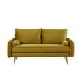 thumbnail image 3 of Uspridefurniture Villeda 58''W Polyester Square Arms Loveseat, Greenish Yellow, 3 of 5