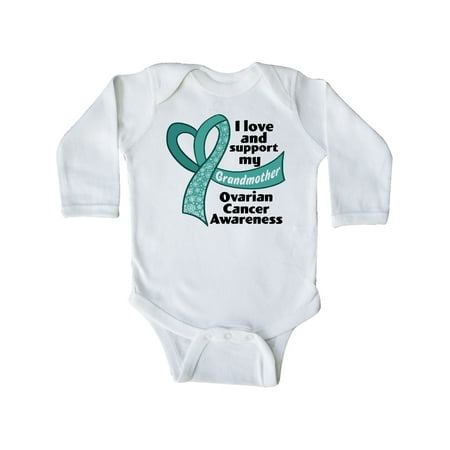 

Inktastic Ovarian Cancer Awareness I Love and Support My Grandmother Gift Baby Boy or Baby Girl Long Sleeve Bodysuit