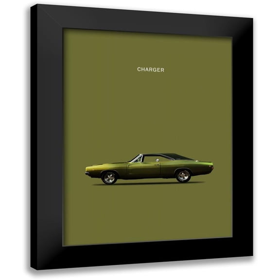 Rogan, Mark 12x14 Black Modern Framed Museum Art Print Titled - Dodge Charger