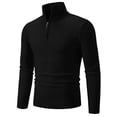 thumbnail image 5 of Men's Quarter Zip Sweater Mock Neck Soft Cotton Casual Pullover, 5 of 6