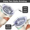 thumbnail image 5 of 40 OZ Tumbler with Handle and Straw Lid Insulated Travel Coffee Mug Cup Reusable Stainless Steel Tumblers for Water, Iced Tea or Coffee, Smoothie and More, 5 of 6