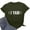 Army Green, variant on Lilgiuy Plus Size T Shirts for Women Letter Print Tees Shirt Short Sleeve Tops Tshirts Regular Fit Tunic Blouse Cute Fun Gift Clothes for Sport Exercise