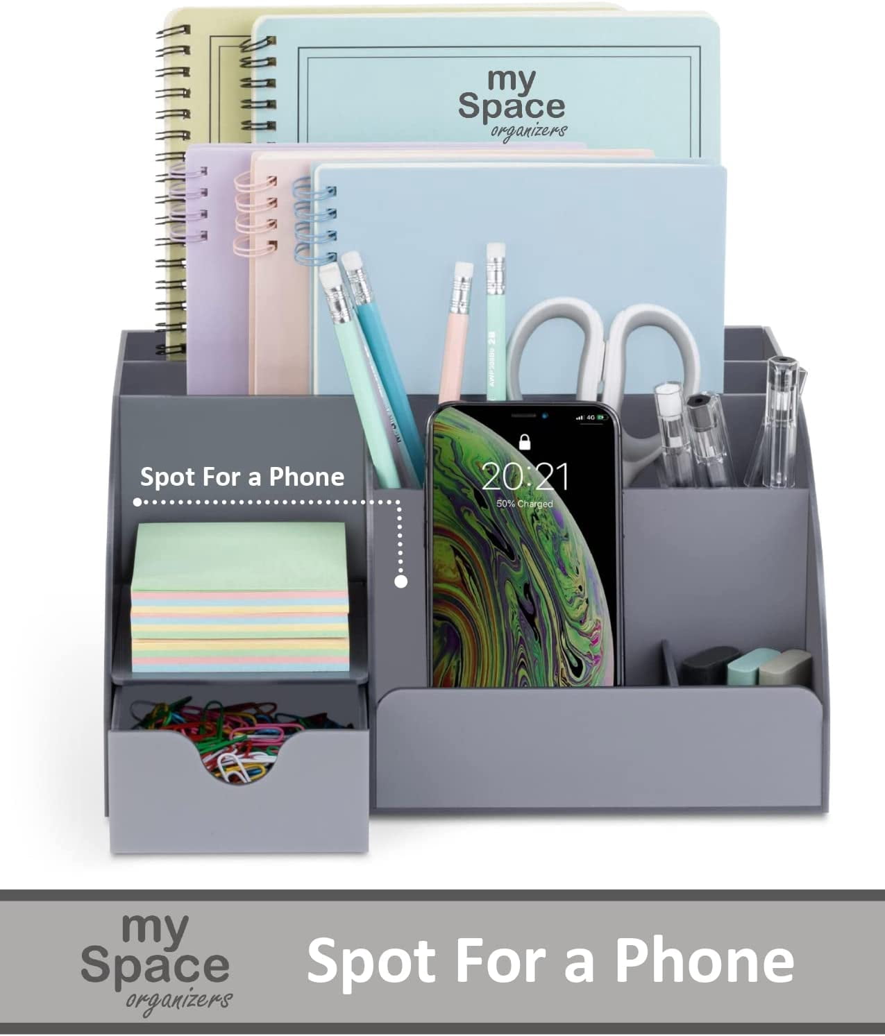 Grey Desk Organizer Acrylic For Home Office Supplies And Accessories