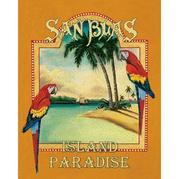 San Blas Classic Island Juan Cool Tropical Quality Ad Classy Durable Travel Sign Poster 16X20