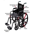 thumbnail image 5 of Mobb Fauteuil Roulant en Aluminium de 18 Pouces/fauteuil de Transport Léger Duo, 5 of 5