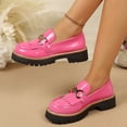 thumbnail image 6 of Black Platform Loafers for Women - Women's Slip-On Faux Leather Loafers, Chunky Comfort Shoes for Work & Dressy Occasions Size 36-43 Pink, 6 of 6