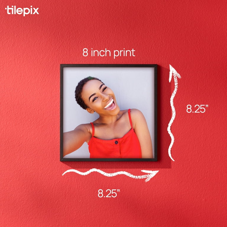 TilePix 8x8 Black Photo Frame – Customizable Magnetic Frame for