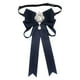 thumbnail image 1 of Pajarita de mujer para camisa, uniforme, accesorios de ropa, pajarita con pedrería Azul profundo, 1 of 9