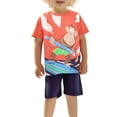 thumbnail image 2 of DAETIROS Boys Casual Outfit Sets-Comfy Cotton Fashion Graphic Short Sleeve Top and Shorts Boys Summer Clothes Orange Size 3 T, 2 of 8