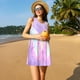 thumbnail image 3 of Fotbe Purple Sparkling Butterfly Vestido de Verano sin Mangas para Mujer – Vestido Midi Línea A, Estilo Camiseta Floral, Vestido Playero Casual y Fluido, 3 of 7