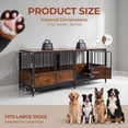 thumbnail image 3 of Naipo 77.36 inch Double Dog Crate Furniture,Indoor Heavy Duty Dog Kennel with 2 Removable Tray for 2 Large Dogs, Brown, 3 of 11