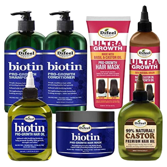 Difeel Biotin Ultra Growth Beauty Bomb for Hair Growth 7-Piece Set