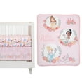 thumbnail image 1 of Lambs & Ivy Disney Princesses Ensemble de Literie de Berceau pour Bébé 3 Pcs - Rose, 1 of 9