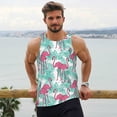 thumbnail image 6 of Fotbe Flamingo Pattern Men's Quick Dry Workout Tank Top Gym Muscle Tee Fitness Bodybuilding Sleeveless T Shirt Breathable Workout Shirt-, 6 of 9