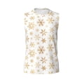 thumbnail image 6 of Lsque gold Snowflake print Print Men's Cotton Blend Sleeveless Muscle Shirts (S-3XL)- Moisture Wicking, Odor Protection, UPF 30+,Medium, 6 of 8