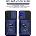 thumbnail image 2 of Case for Samsung Galaxy A13 5G with Card Holder, Heavy Duty Protection Phone Case with Magnetic Ring Kickstand Slide Camera Cover for Samsung Galaxy A13 5G      Red, 2 of 9