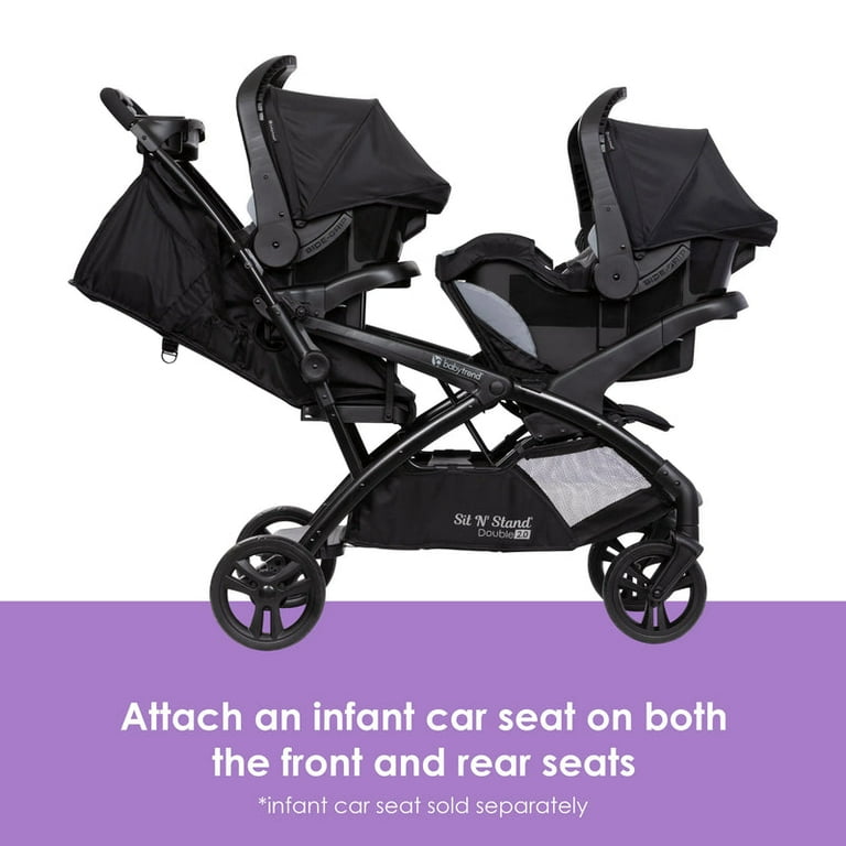 Baby Trend Sit N' Stand Double 2.0 Stroller, Dash Black with Parent Tray  and Canopy - Walmart.com