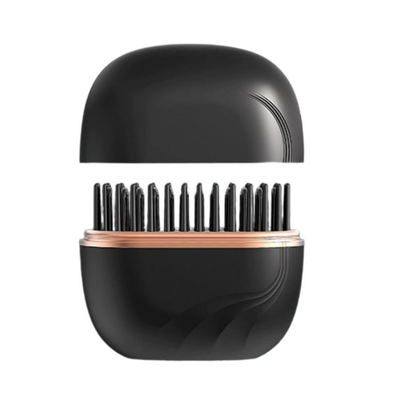 Cepillo alisador de cabello, peine caliente de calentamiento rápido, portátil, ligero, tamaño de , alisador y rizador de cabello profesional negro