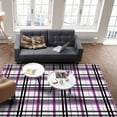 thumbnail image 4 of Area Rug 2'7''x5' Abstract Stripes Purple Black Grey Plaid Washable Area Rugs Non Shedding Floor Carpet Rubber Backing Non-Slip Indoor Mats for Living Room Bedroom Kitchen, 4 of 8