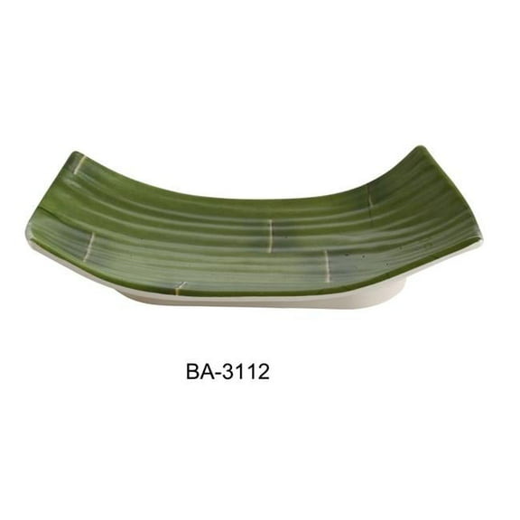 Yanco BA-3112 2 x 11.5 x 4.75 in. Bamboo Style Melamine Plate - Pack of 24