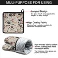 thumbnail image 7 of Paw Prints and Bones Kitchen Oven Mitt and Pot Holder Sets 2 Pcs for Baking, Cooking and Grilling, Heat Resistant Up To 392 °F, 7 of 7