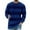 Blue, variant on IROINNID Men's Sweater Round Neck Long Sleeve Jumper Mid-Length Stripes Casual Pullover Ribbed Hem Sweater