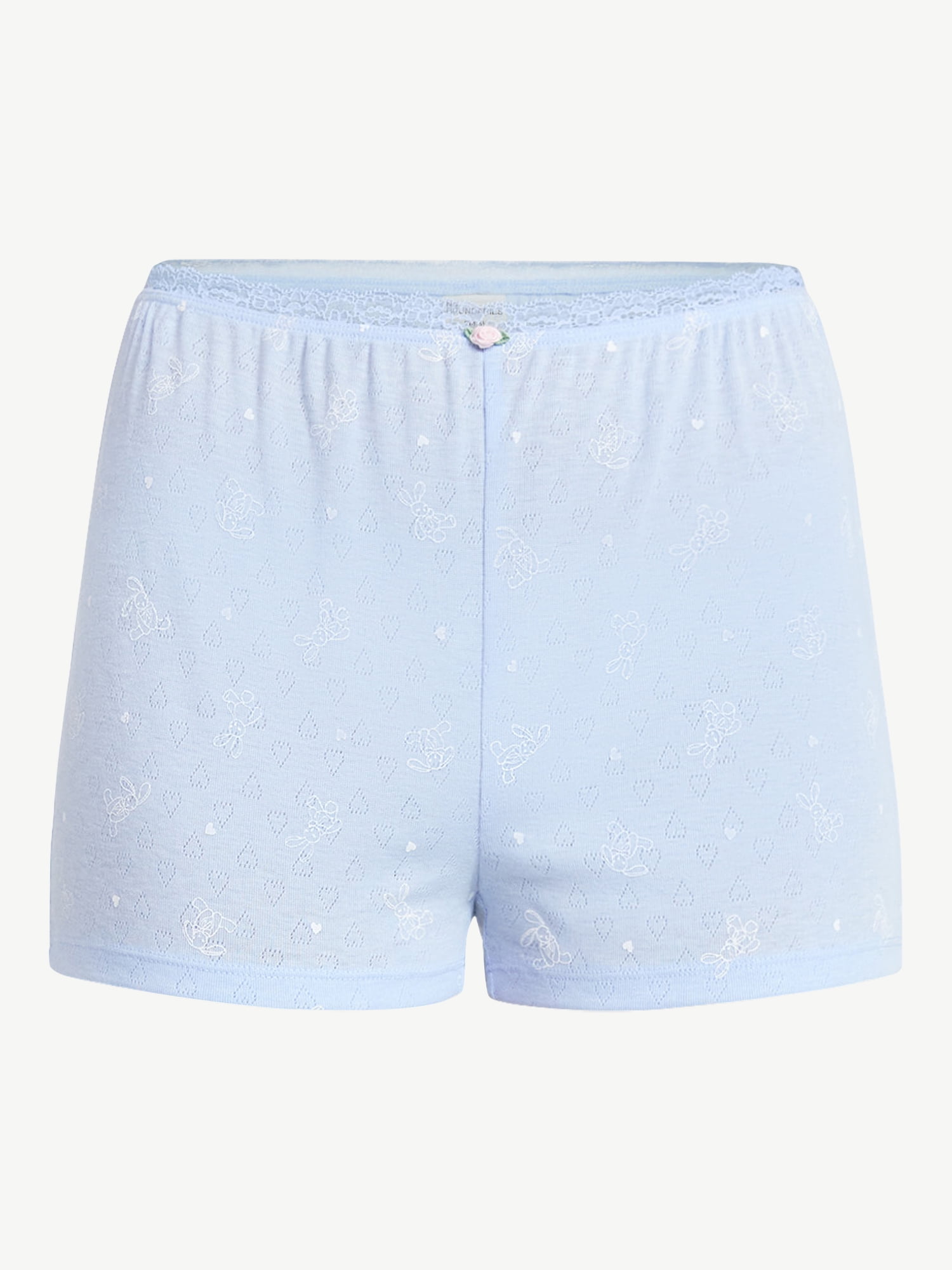 No Boundaries Sleep Pointelle Knit Shorts, Women’s XXS-3X